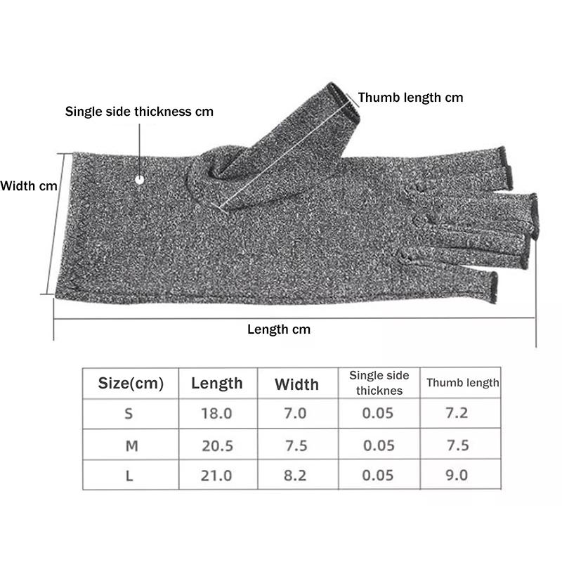 Arhtitis Gloves Men Women Therapy Compression Gloves Hand Arthritis Joint Pain Relief Health Care Half-finger Wrist Gloves