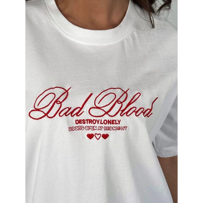 Loose Printed T-shirt Western Style New Fashion Casual Letters Print Cotton Short sleeve T-shirt Top