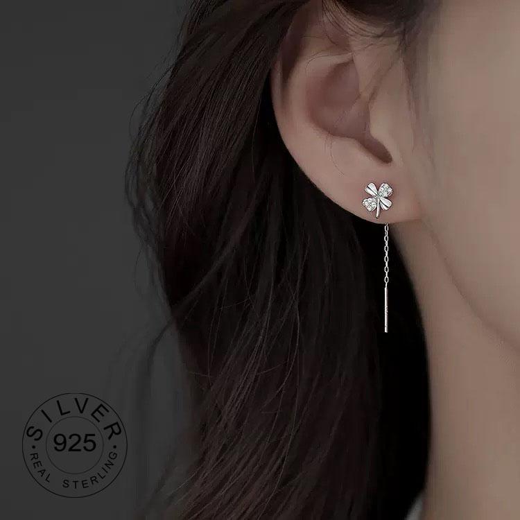 925 Silver Vintage Earrings For Women Trendy Simple Star Long Tassel Earring Jewelry Prevent Allergy Party Accessories