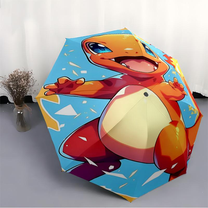Charmander, Pokémon Automatic Open Windproof Umbrella Compact Foldable Design, Durable Fabric for Casual Birthdays, Christmas s a0820080