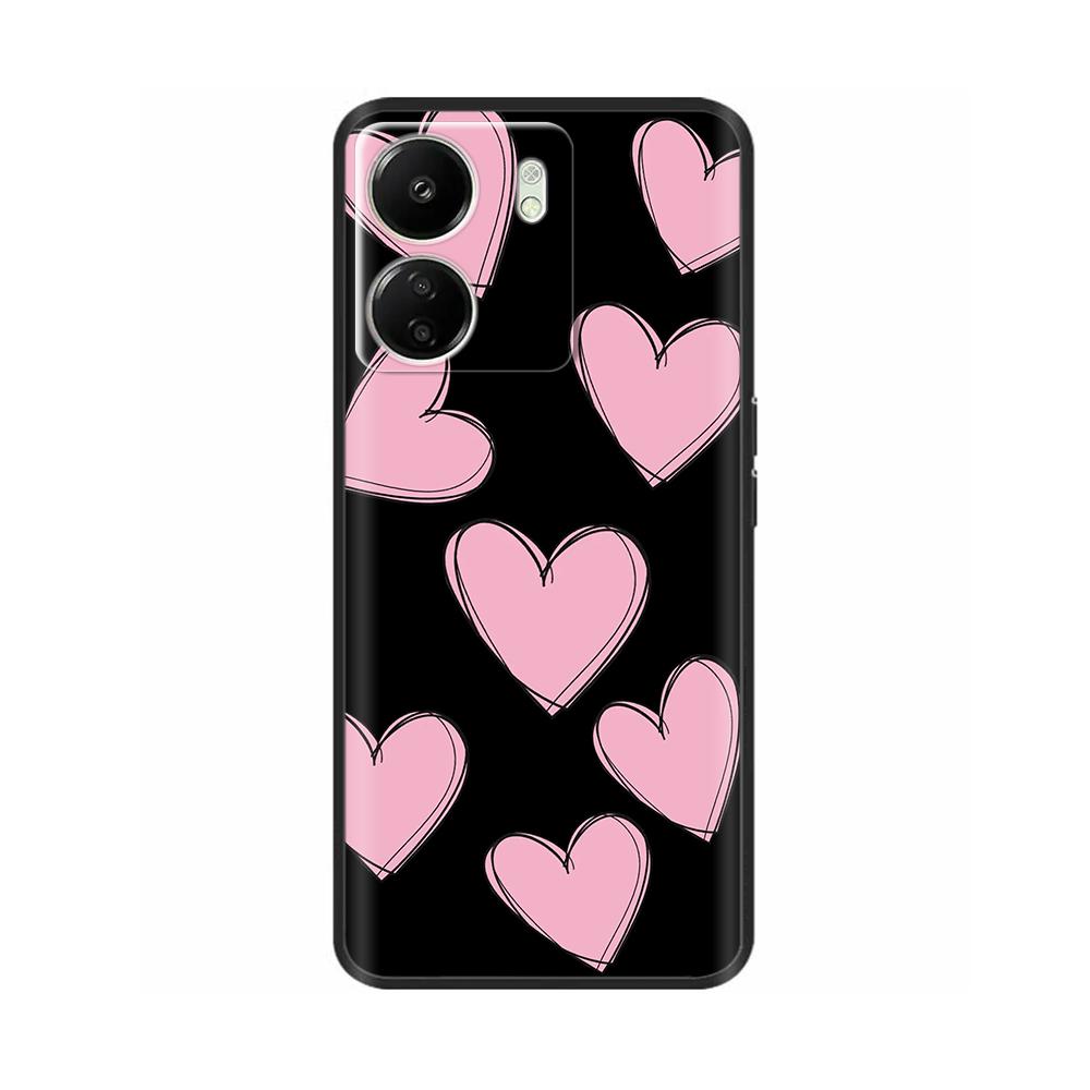 For Xiaomi Poco C65 Case Cute Luxury Painted Back Cover Soft Black Silicone Phone Case For Xiaomi Poco C65 PocoC65 Fundas Bumper
