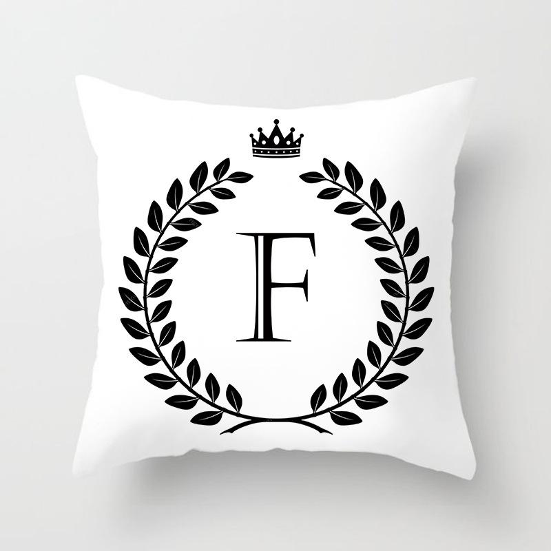 Nordic Simple Crown Letter Printing Pattern Cushion Cover Home Living Room Sofa Decoration Square Pillow Pillow Cover