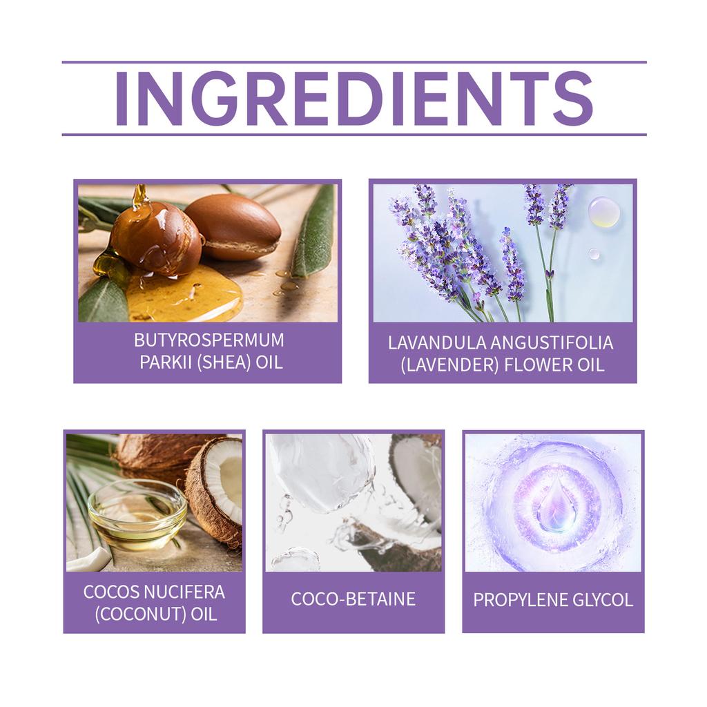 Levendula hidratáló tusfürdő A levendula szérum megtisztítja a bőrt hidratáló tusfürdő