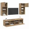 Wall Mounted TV Unit with LED Lighting 5 pcs Artisan Oak Finish 40.5 x 30 x 90 cm