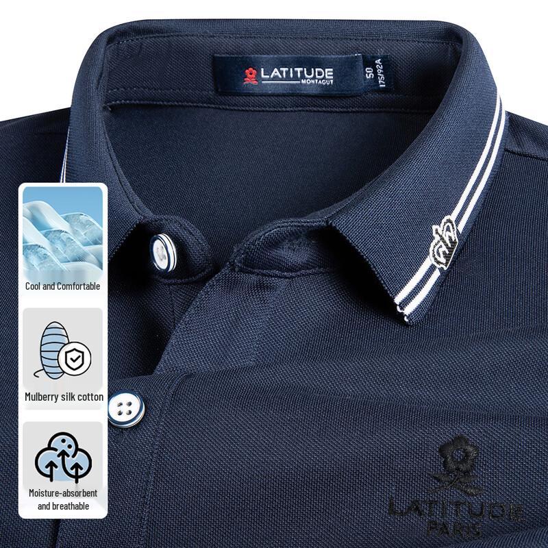 

MONTAGUT Men s Lightweight Ice-Feel Silk Blend Polo Shirt 50