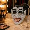 Sparkling Rhinestone Mask Halloween Skull Full Face Mask, Sparkly Masquerade Eye-catching Stage Prop for Party, Adjustable Strap Cosplay Women