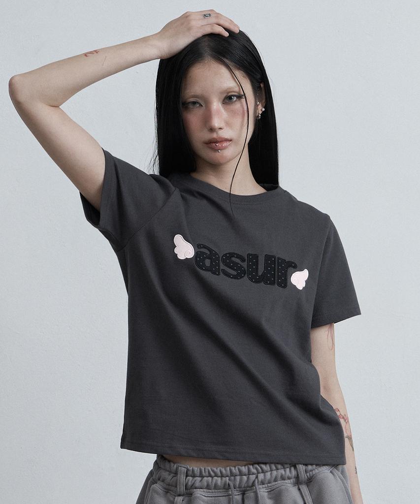 Aejeuyua Signature Angel Fit T-Shirt Charcoal