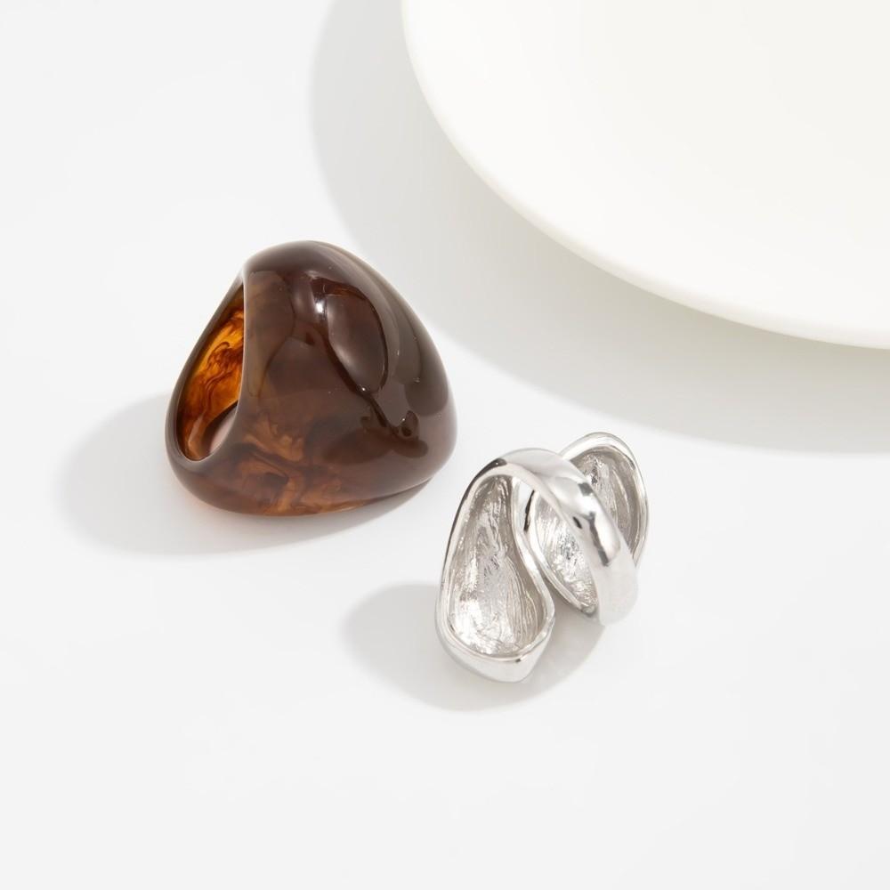 Acrylic Water Drop Rings Smooth Surface Geometric Finger Rings Resin Knuckle Rings Party Jewelry