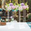 2pcs 100cm Acrylic Flower Stand, Clear Geometric Table Centerpiece Vase Column for Wedding Party Decor, Invisible Display Holder