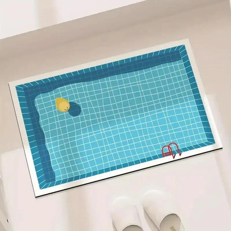 40*60cm Entrance Door Mat, Quick Drying Highly Absorbent Bathroom Anti-Slip Mat, Home Decoration Floor Mat for Daily Use