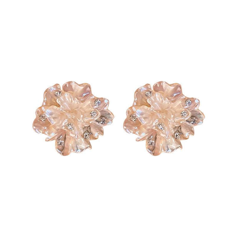 Brincos Femininos GemChic Incrustados Zircônia Flor Brincos da Moda Doce Brinco de Pino Agulha Elegante Aniversário Natal Joias Presente