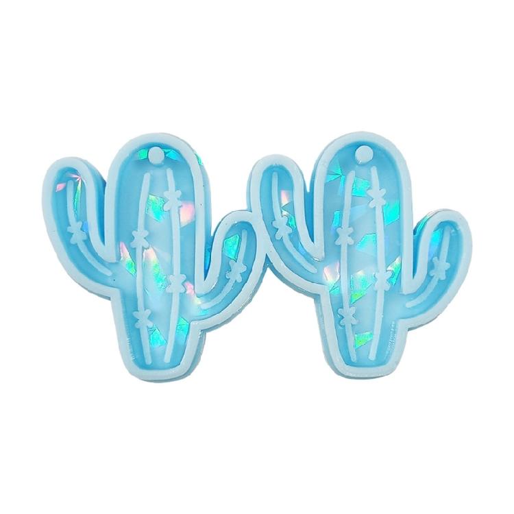

Earring Resin Mold Silicone Holographic Pendant Casting Resin Epoxy Mold for Keychain Jewelry Making Cactus Resin Mold 1
