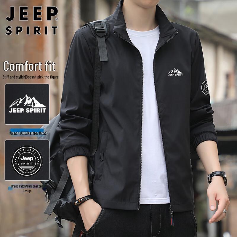 JEEP SPIRIT Men's Trendy Stand-Collar Autumn/Winter Jacket