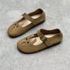 Fashion Retro Cute Leather Women's Shoes Flat Cow Leather Shoes