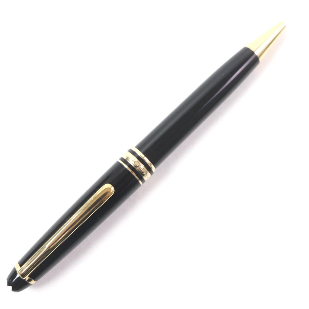 MONTBLANC Ballpoint pen Meisterstück White Star Twist Type Black gold mens Used