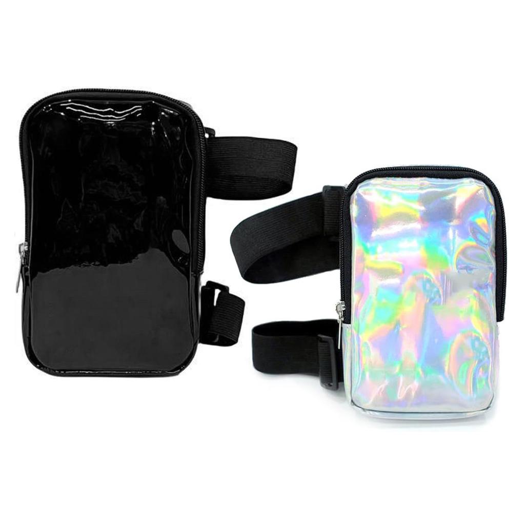 Women's Holographic Thigh Bag Adjustables Straps Waist Pouch For Outdoor Waterproof Running Leg Bag Sports Mobile Phone Holder