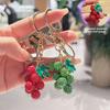 Cartoon Grapes Pendant Car Keyring Fruit Car Keyring Crystal Fruit Grapes Keychain  Backpack Decor
