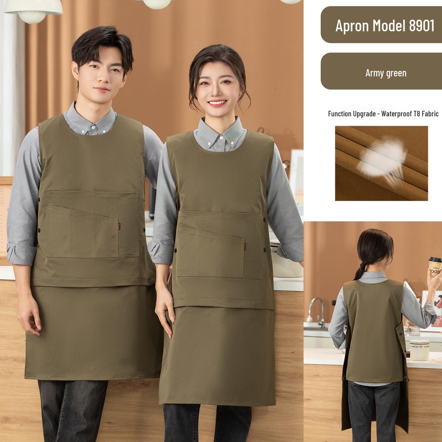 New Waterproof Oil-Proof Stain-Resistant Kitchen Apron Waterproof T8 Fabric