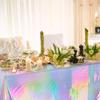 1pc Rainbow Plastic Tablecloth Disposable Laser Rectangular Holographic Foil Tablecloth Party Decoration Birthday Bride Wedding