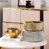 Creative Golden/Silver Plated Ceramic Flower Pots Vase Desk Decoration Artificial Flower Decorative Floral Arrangement Vases
