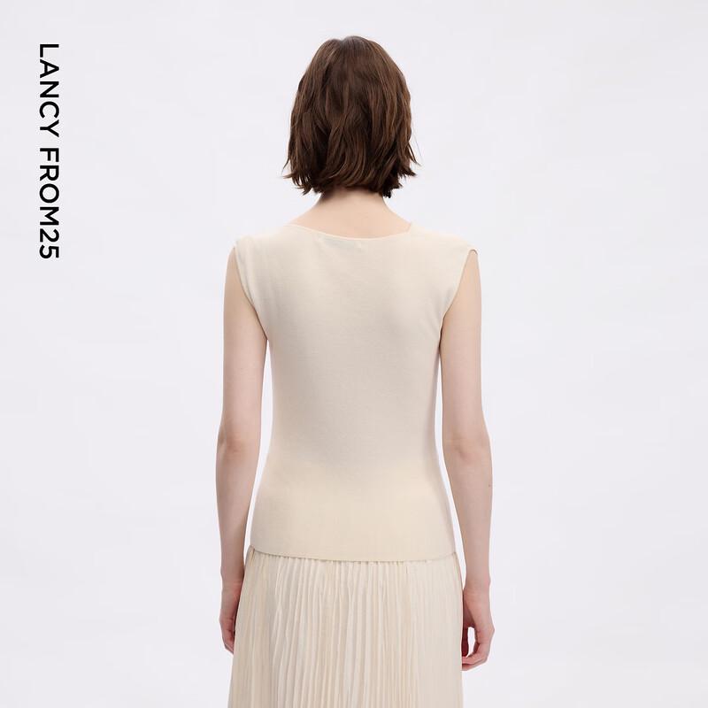 Lancy Lyocell Sleeveless Cowl Neck Drape Knit Top