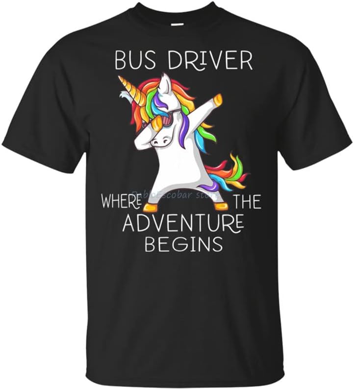 Bus Driver Where The Adventure Begins Back to School Gifts T-Shirt Black Men Unisex Loose Fit Tee Shirt S чёрный