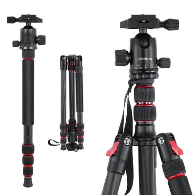 Andoer TTT-008  200cm/78.7in Adjustable Carbon Fiber Camera Tripod Stand Monopod 12KG Payload with
