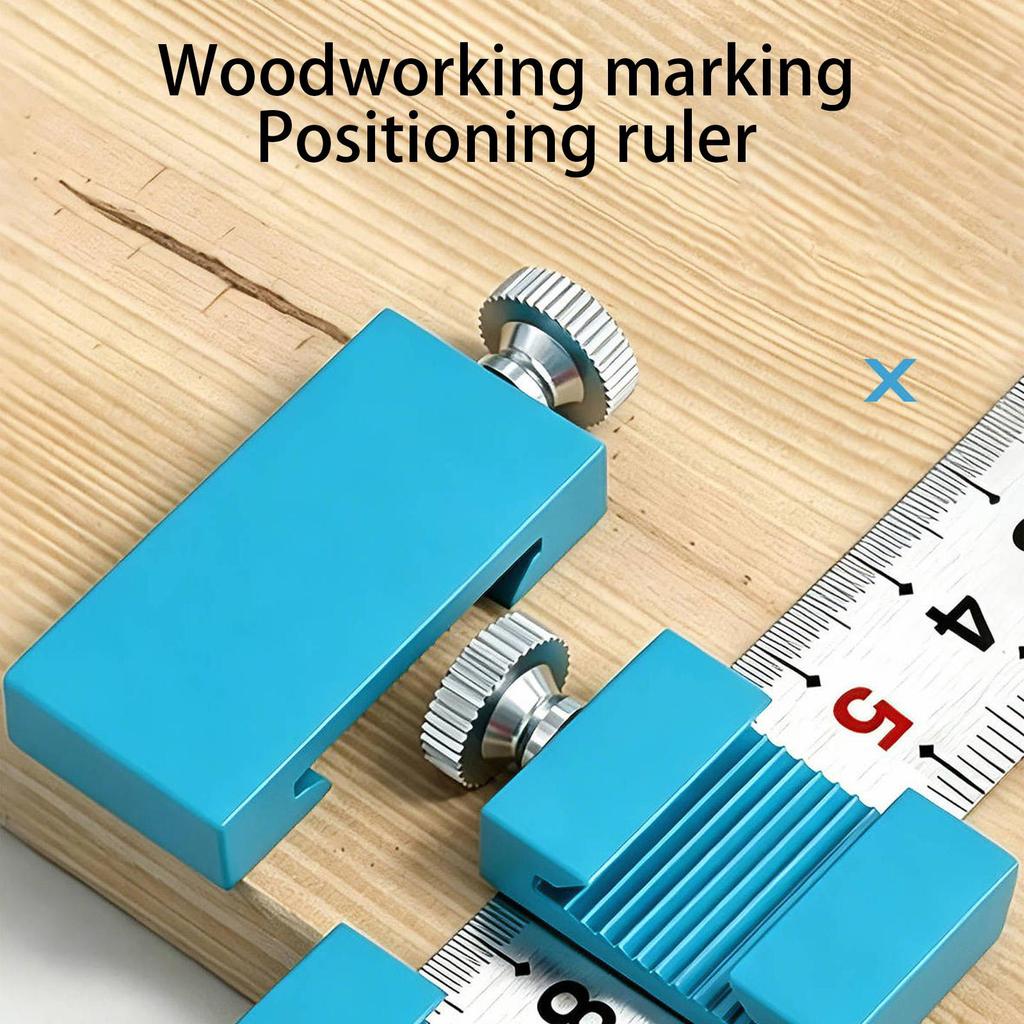 Woodworking Ruler Limit Slider Aluminum Alloy Steel Ruler Stop Durable Wear-resistant Positioning Limit Block Woodworking Scribe