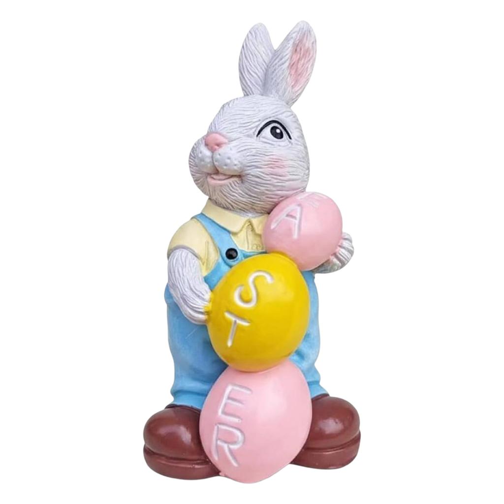Easter Handcrafted Resin Figurines Colorful Spring Rabbit Decor for Home and Holiday Celebrations