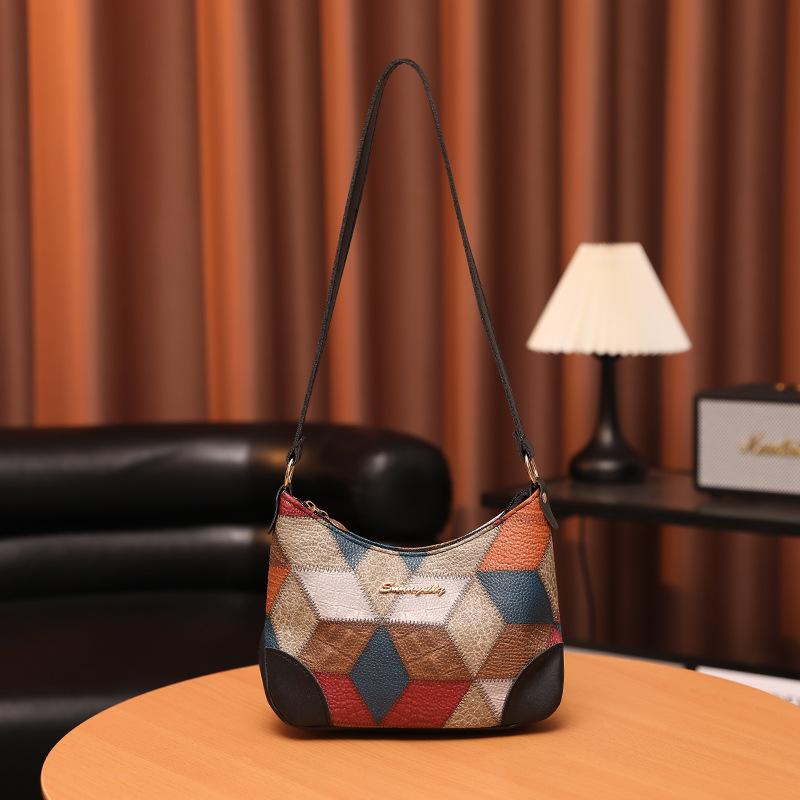 

Трендовая модная клетчатая сумка-подмышка с сочетанием цветов, женская сумка, ромбовидная сумка на плечо с принтом чёрный