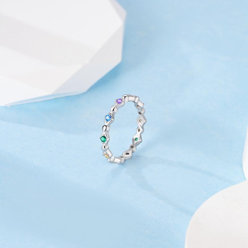 Authentic Copper Metal Metal CZ Simulated Diamond Rings Bands Designed For Women Colored Zirconium Ring Trendy Fashion Party Perfect Gift
