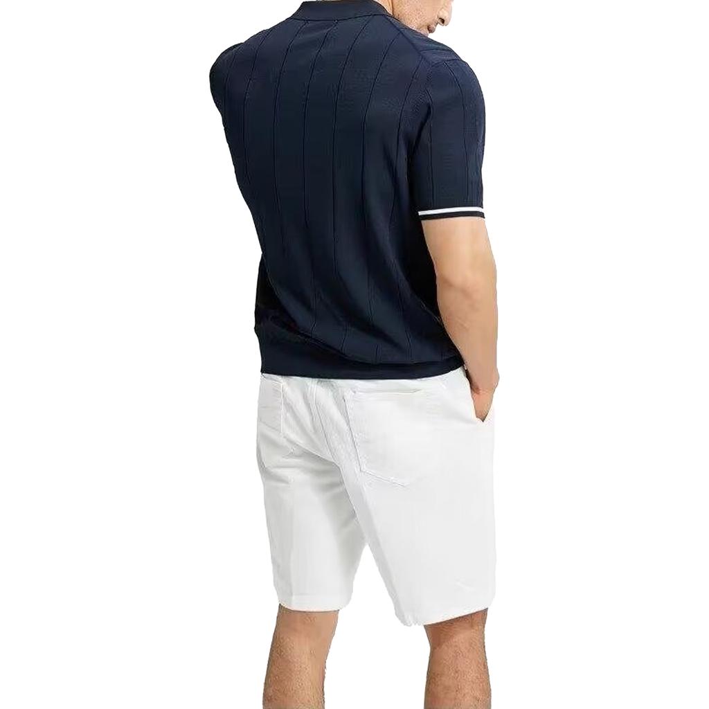 2026 New Summer Ribbed Knit Polo Shirt for Men Breathable and Cool Brand Quality Mens Textured Polo Shirts