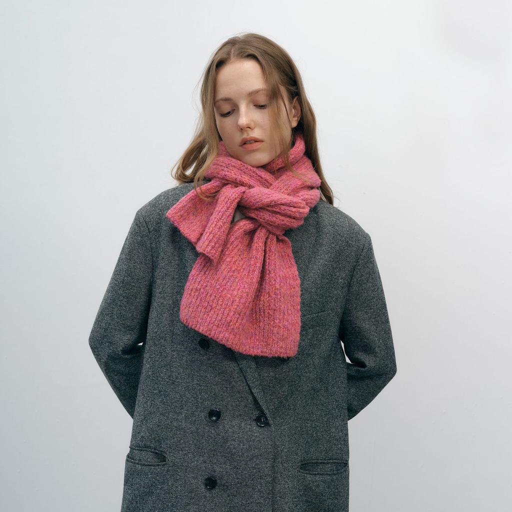 Niche design autumn and winter new unisex multi-color gradual change thickened warm fashion knitted wool scarf