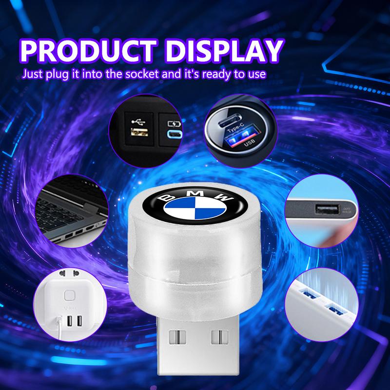 Car USB LED Atmosphere Lamps Lighting Portable Ambient Lights For BMW M Sport M2 M3 M4 M5 M6 E46 E90 E60 F10 F20 E87 X3 X6