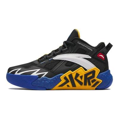 Kinder Zement Krypton Bequem Mesh Rutschfest Atmungsaktiv Low-Top Basketballschuhe Kinder Basketballschuhe Schwarz Blau A312411108H-2