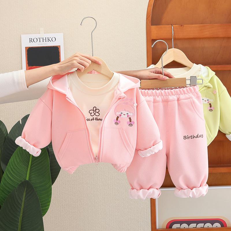 

Boys Trendy Solid Color Three-Piece Set - Spring & Autumn 2025 100 cm рожевий