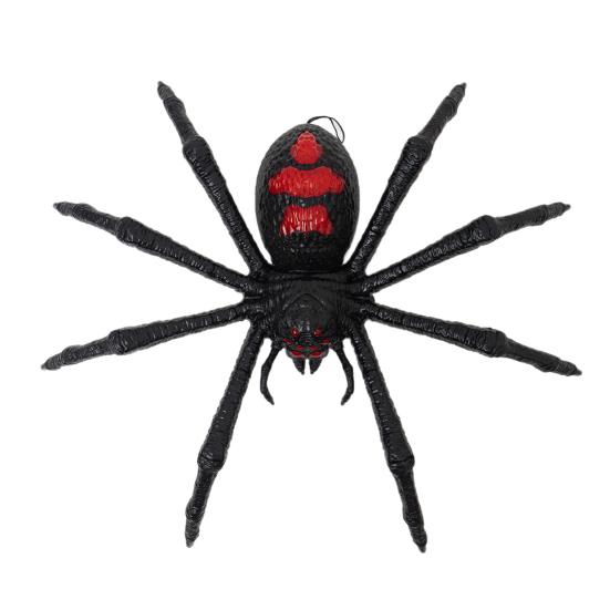 Scary Spider Decor for Bars Windows Halloween Animatronics Hanging Decoration, Giant with LED Eyes Realistic Flexible Legs And Sound Outdoor