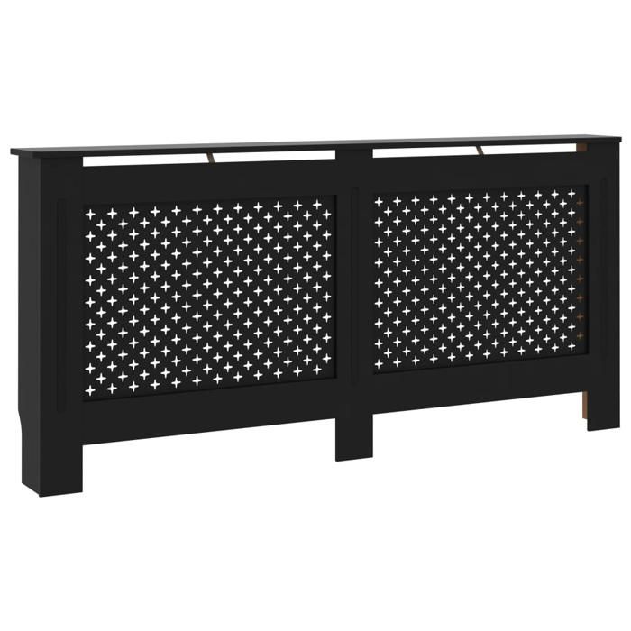 Cache-radiateur - VIDAXL - Noir - MDF - Espace de rangement pour livres et ornements