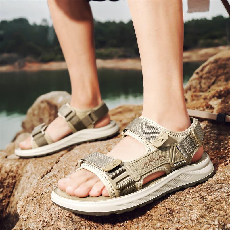 Beach Sandals Men's Summer Breathable Non-slip Deodorant Men's Shoes 2025 New Genuine Men's Outdoor Sports Slippers