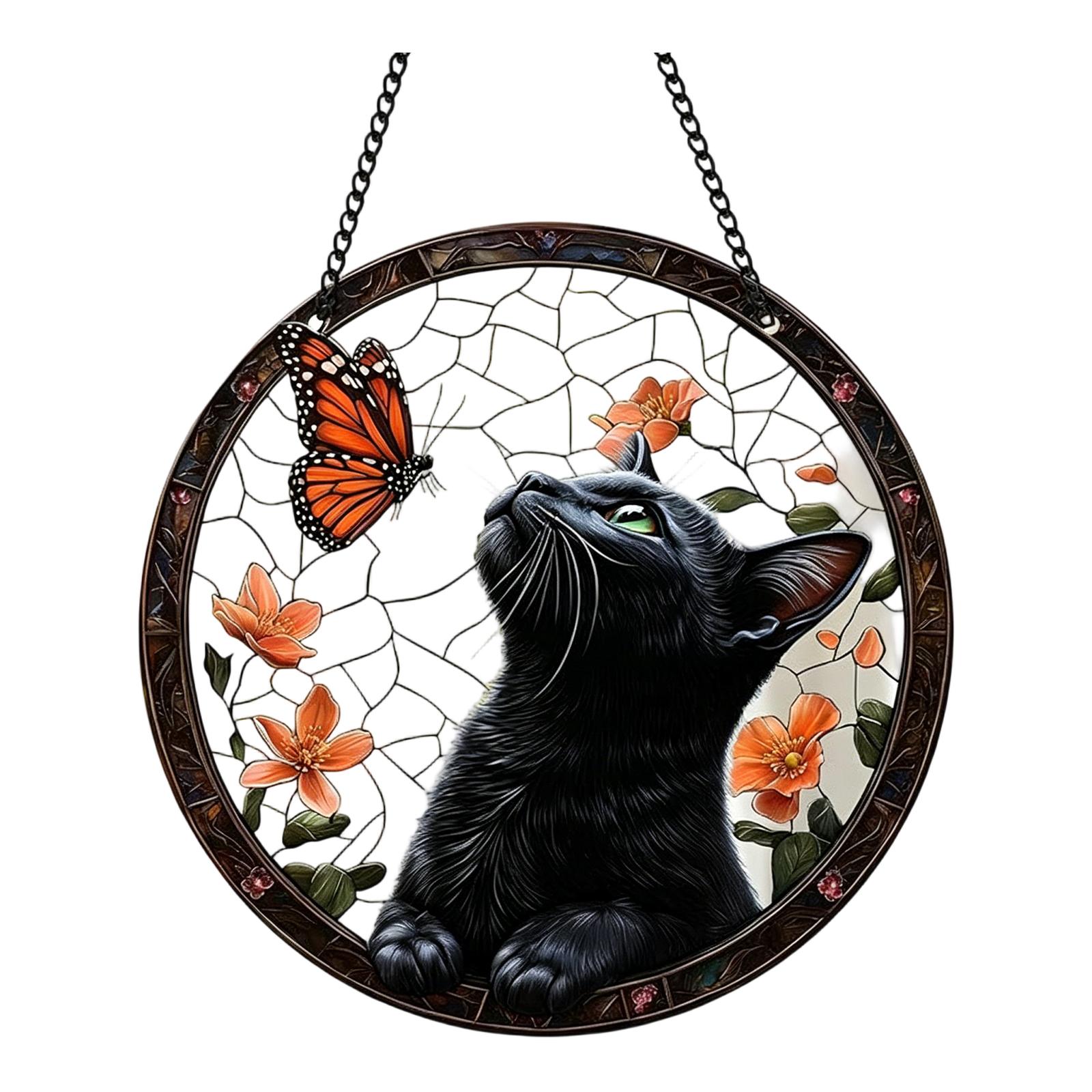 

Creative Round Hanging Pendant Dragon Bookshelf 2D Flat Acrylic Sun Catcher Living Room Decoration Wall Art Window Ornament One Size