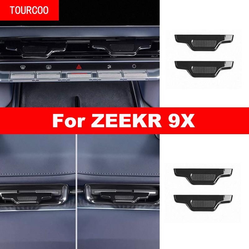 For ZEEKR 9X 2025 2026 Car Front Row Center Left Right B Pillar A/C Air Vent Grille Tab Protector Cover Blackened Accessories