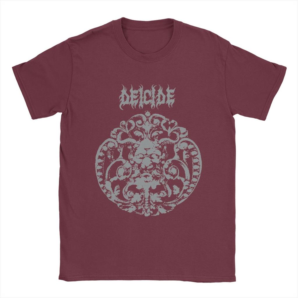 Men T-Shirt Deicide Novelty Cotton Tee Shirt Short Sleeve Band T Shirts Round Neck Tops Graphic