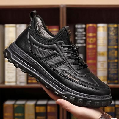Winter New Men's Cotton Shoes with Plush and Thick Snow Shoes Comfortable and Warm Sports and Leisure Shoes for Men