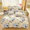 Small Fresh Thickened Pure Cotton Brushed Four-piece Set New Autumn and Winter Cotton Dormitory Bed Sheet Quilt Cover Bedding