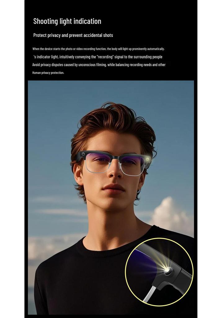 W630 Smart Glasses: 8MP Dual-Mic Noise Reduction, AI Object Recognition, HD Sound Quality, Smart Camera.