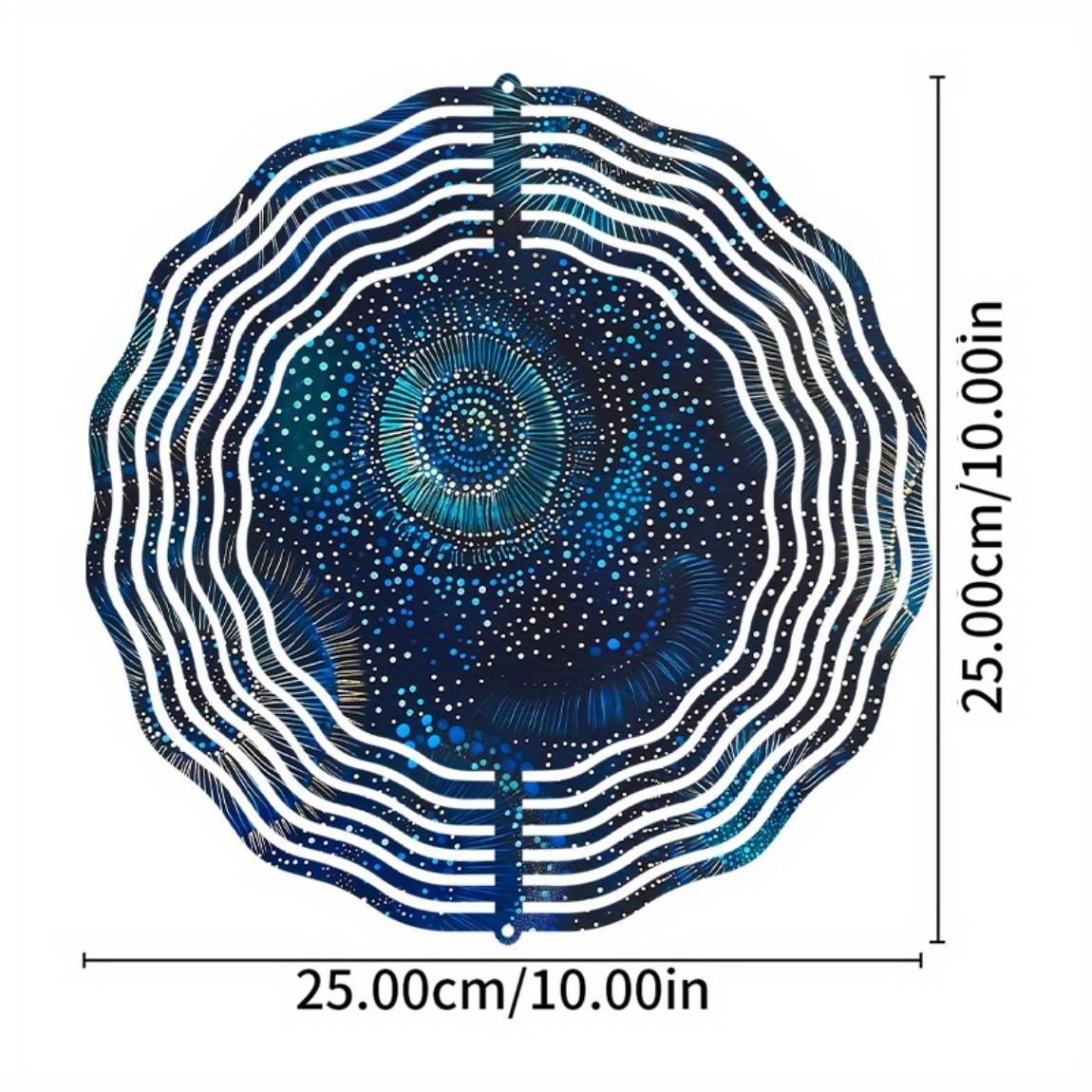

10-дюймовый металлический ветряк с дизайном звездного неба, вращающийся на 360 градусов, уличный садовый декор для патио, балкона, двора 01A