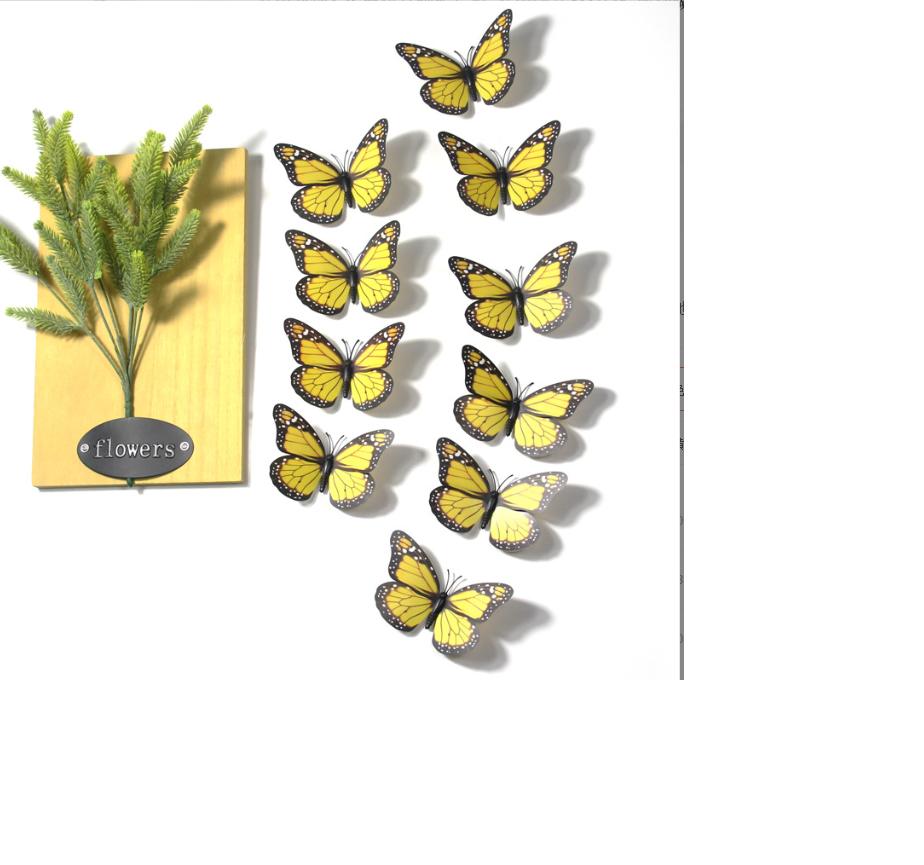 

3d Magnet Orange Fake Butterflies For Crafts Home Bedroom Wedding Party 10ps Monarch Butterfly Decoration For Wedding Kids Party
