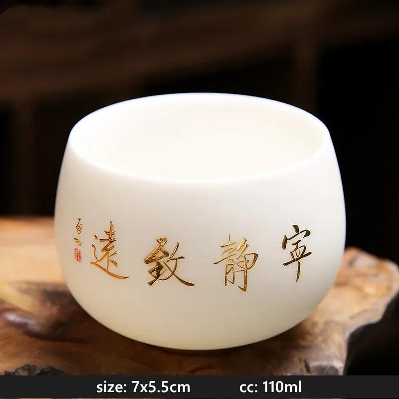 90/110ml Hand-painted Ceramic Tea Cup High Quality White Porcelain Teacups Handmade Portable Tea Bowl Exquisite Tea Accessories