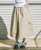 COLUMBIA UNIVERSITY All-Round Pleats Cotton Long Skirts Beige