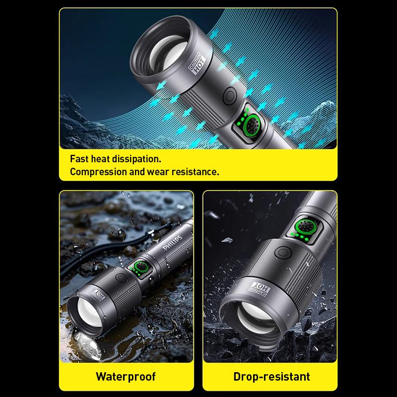 Philips Flashlight SFL2101P SFL2101P Telescopic Zoom Flashlight 1300 Lumens Beam Distance (Max) 800 Meters